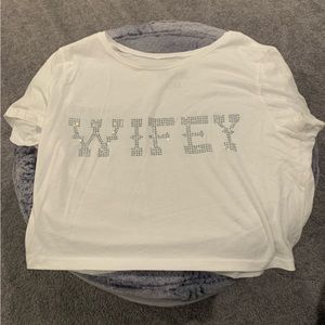 “Wifey” 12th tribe crop top t-shirt - never worn!
